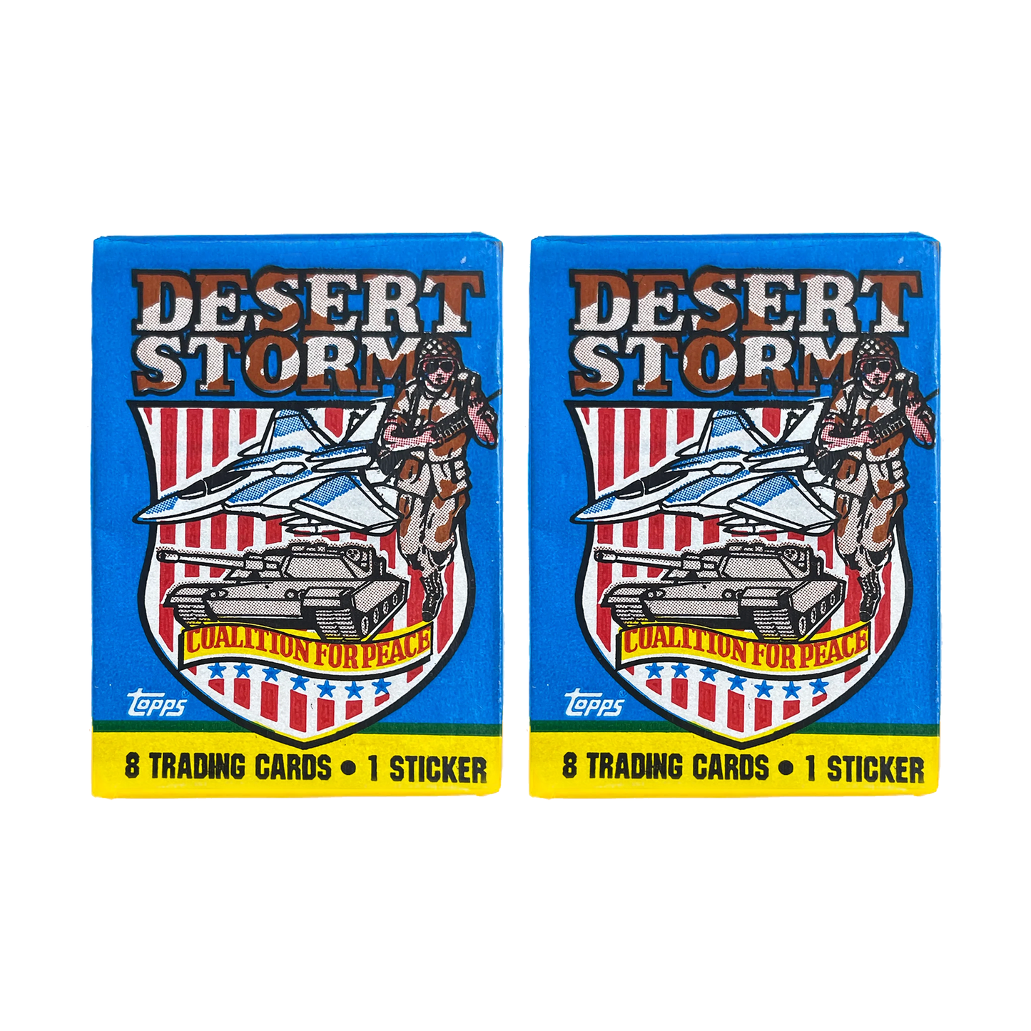 1991 Topps Desert Storm Trading Cards Pack (Unopened) – 8 Cards + 1 Sticker – Gulf War Era Military Collectible